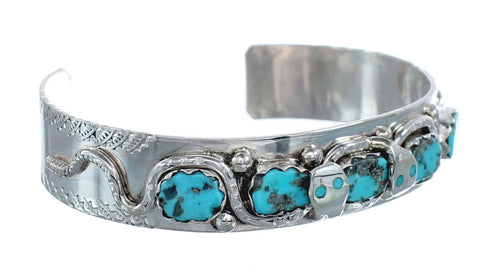 Turquoise Sterling Silver Zuni Snake Cuff Bracelet AX125920